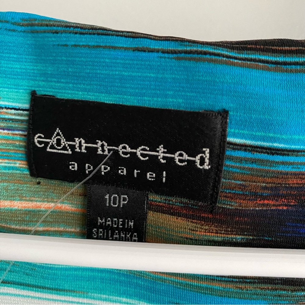Connected Apparel Blue Abstract Dress 10P NWT - Picture 3 of 4